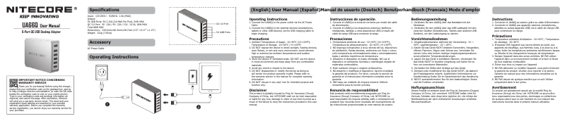 Page 1 de la notice Manuel utilisateur Nitecore UA66Q