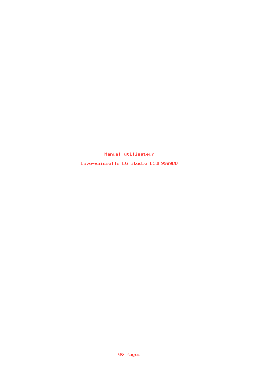 Page 1 de la notice Manuel utilisateur LG Studio LSDF9969BD