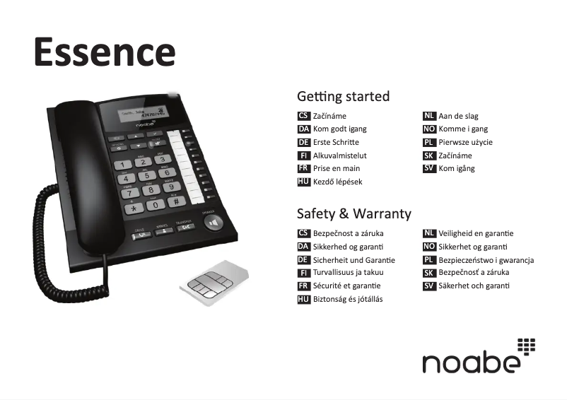 Page 1 de la notice Manuel utilisateur Noabe Essence