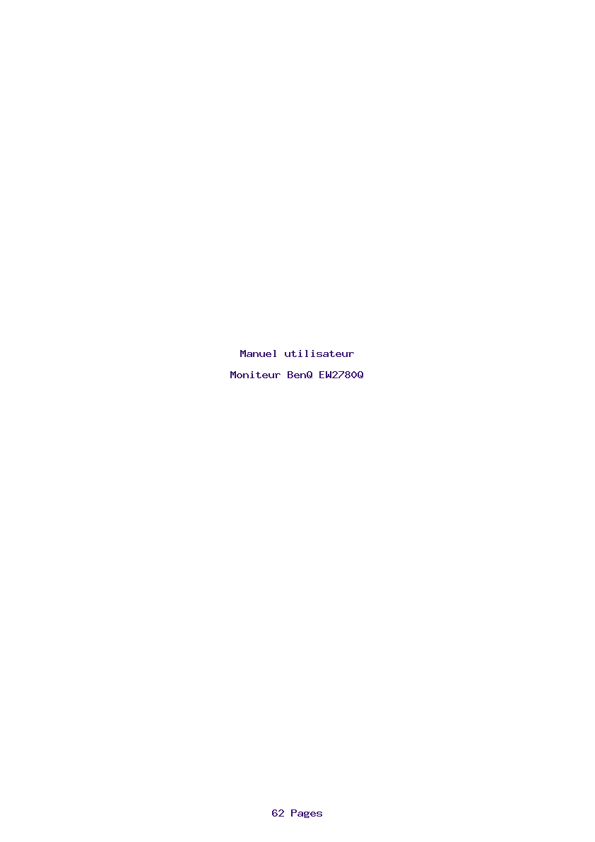 Page 1 de la notice Manuel utilisateur BenQ EW2780Q