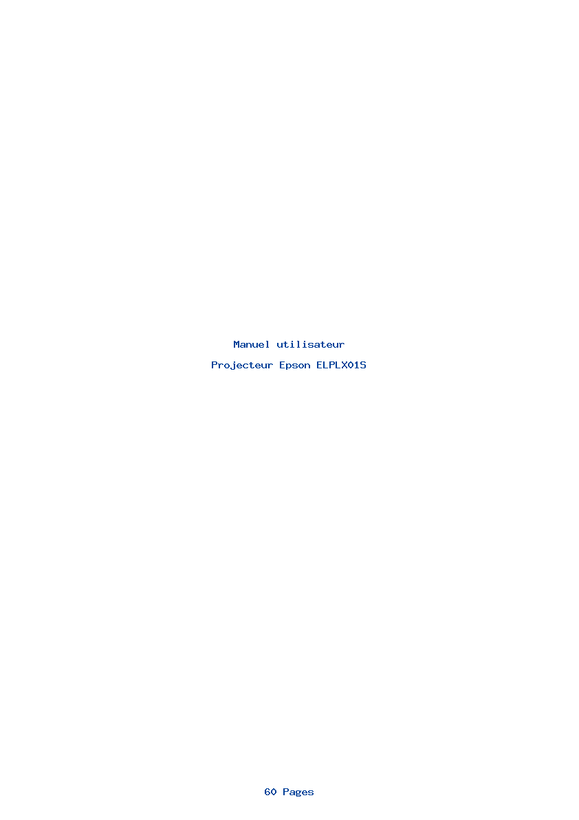 Page 1 de la notice Manuel utilisateur Epson ELPLX01S