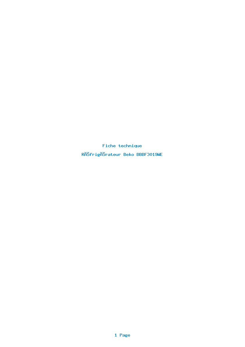 Image de la première page du manuel de l'appareil BBBF3019WE