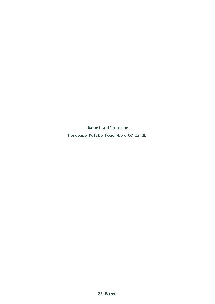 Page 1 de la notice Manuel utilisateur Metabo PowerMaxx CC 12 BL