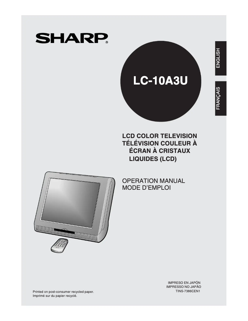 Página 1 del manual Manual de usuario Sharp LC-10A3UB/US