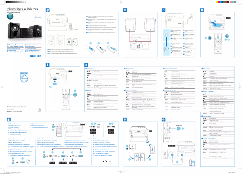 Page 1 de la notice Manuel utilisateur Philips BTM1180