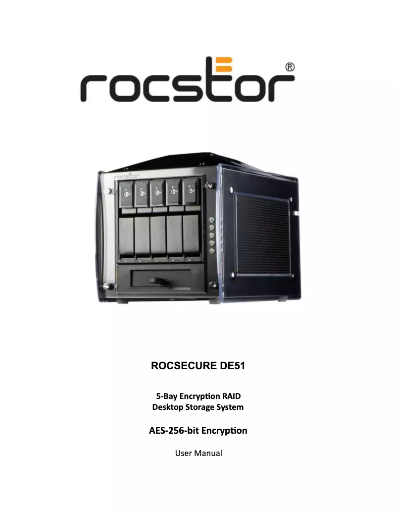 Page 1 de la notice Manuel utilisateur Rocstor Rocsecure DE51