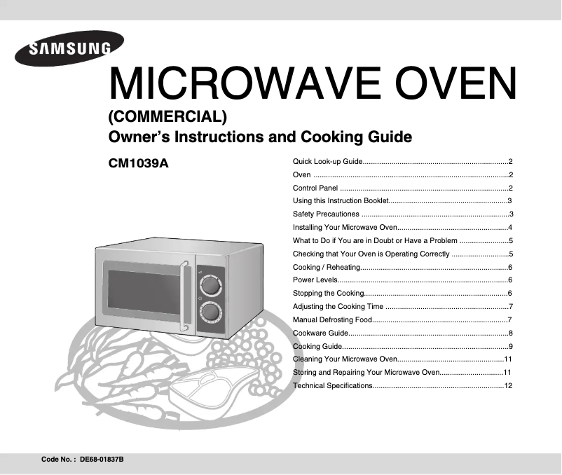 Página 1 del manual Manual de usuario Samsung CM1039A-K