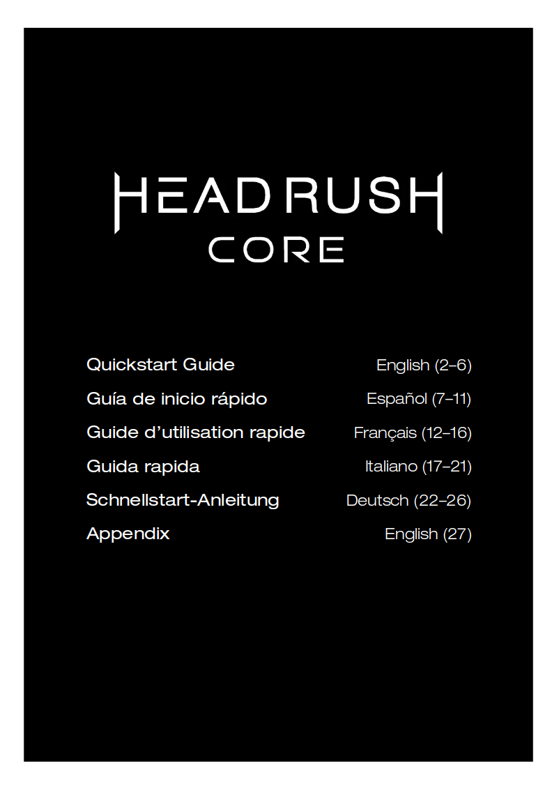 Page 1 de la notice Guide de démarrage rapide HeadRush Core