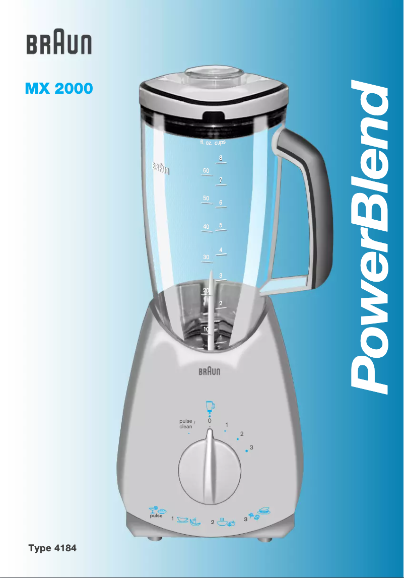 Page 1 de la notice Manuel utilisateur Braun PowerBlend MX 2000