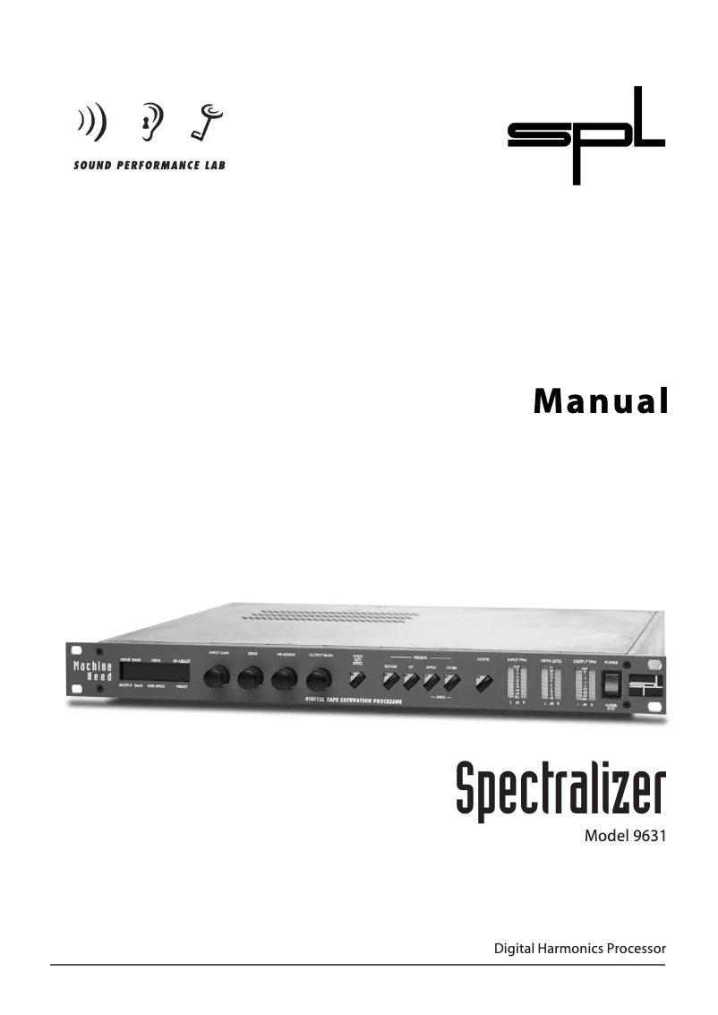 Page 1 de la notice Manuel utilisateur SPL Spectralizer 9631