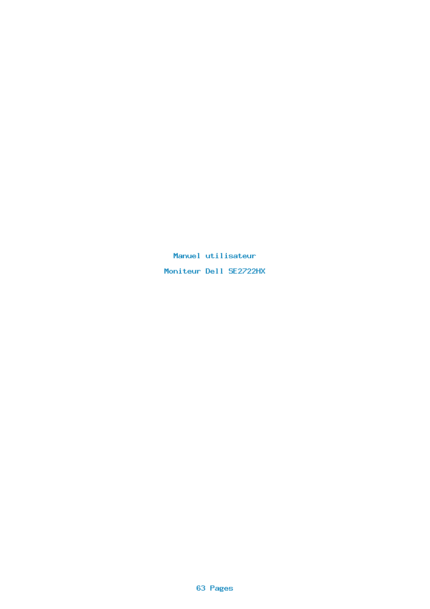 Page 1 de la notice Manuel utilisateur Dell SE2722HX