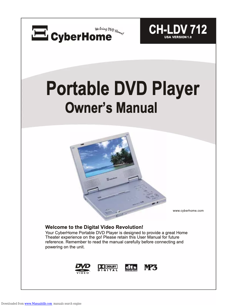 Page 1 de la notice Manuel utilisateur CyberHome CH-LDV 712