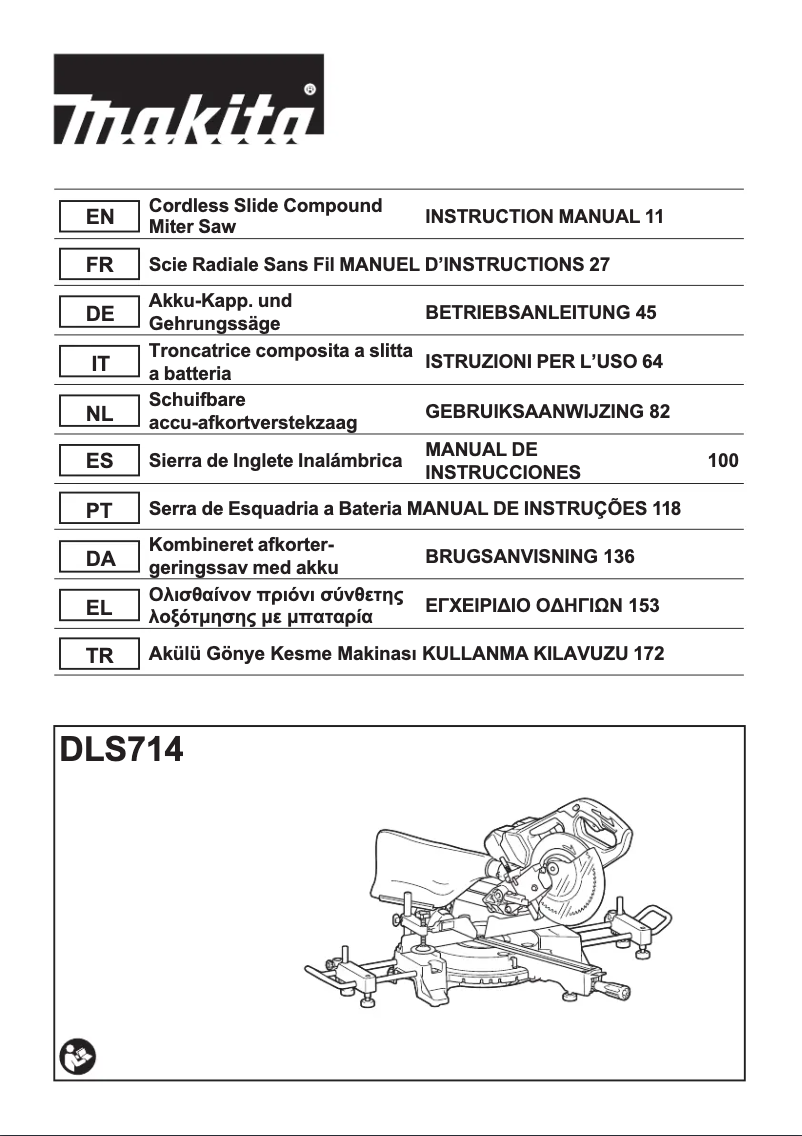 Page 1 de la notice Manuel utilisateur Makita DLS714