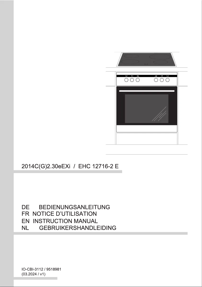 Page 1 de la notice Manuel utilisateur Amica EHC 12716-2 E