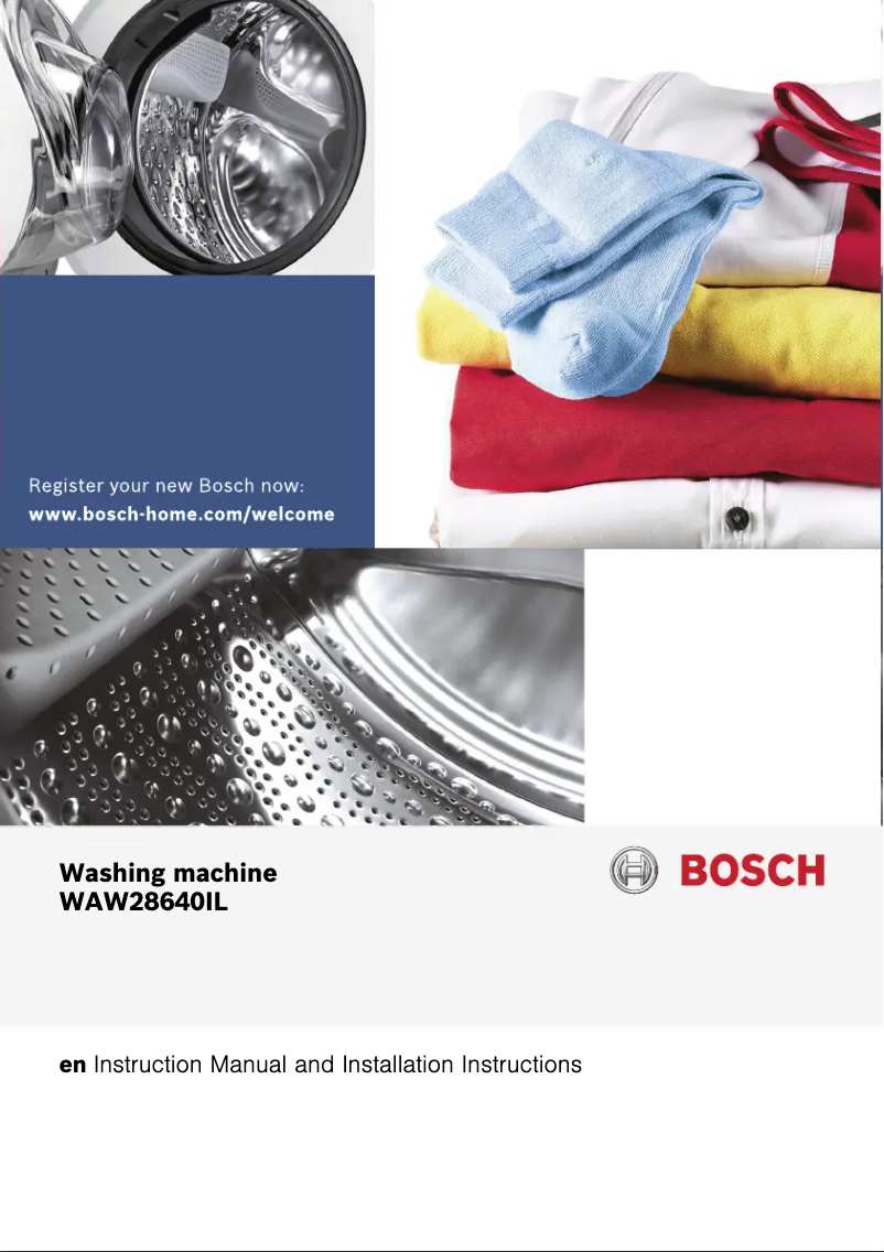 Page 1 de la notice Manuel utilisateur Bosch WAW28640