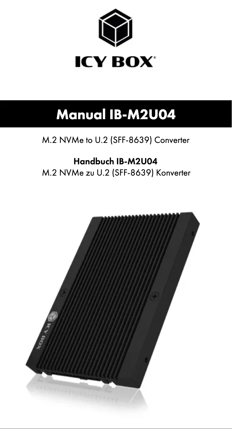 Page 1 de la notice Manuel utilisateur Icy Box IB-M2U04