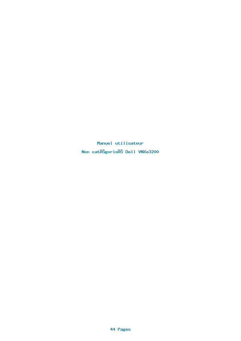 Page 1 de la notice Manuel utilisateur Dell VNXe3200
