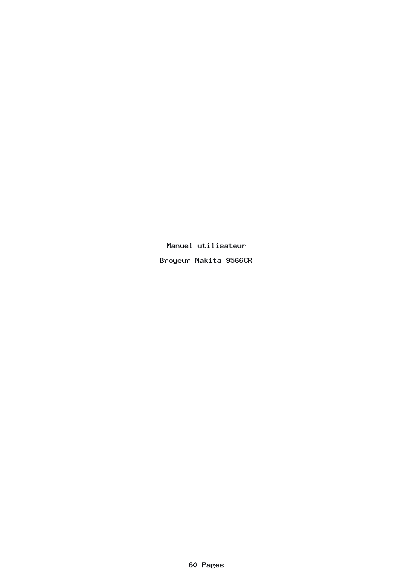 Page 1 de la notice Manuel utilisateur Makita 9566CR