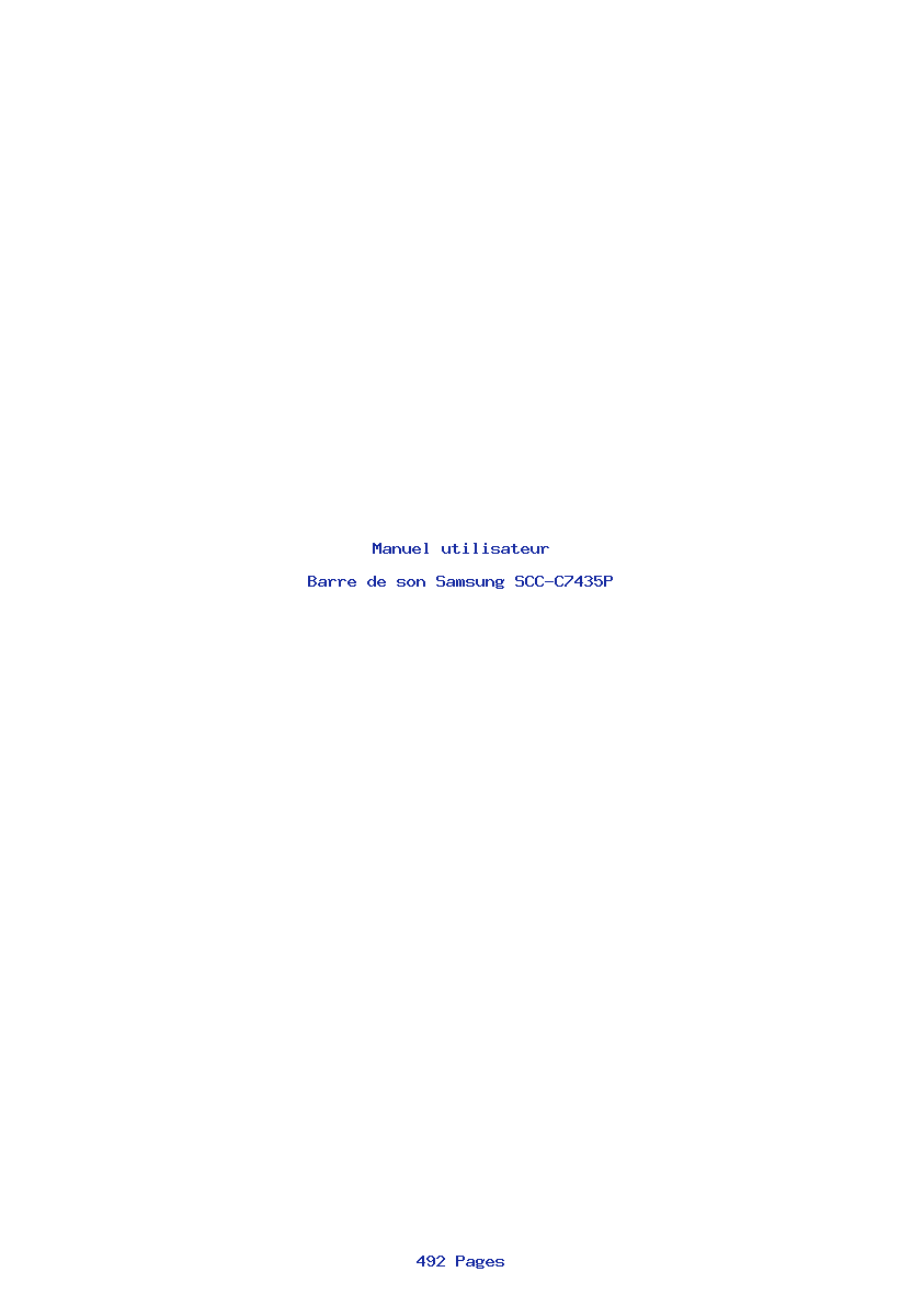Page 1 de la notice Manuel utilisateur Samsung SCC-C7435P