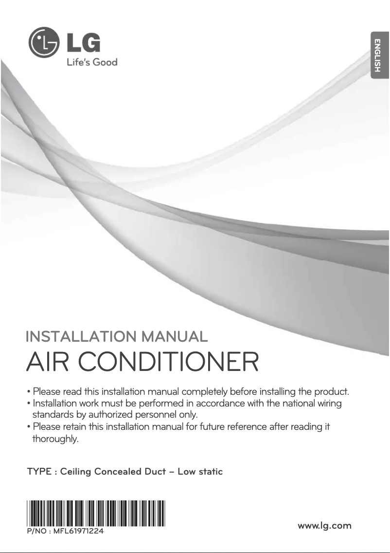 Page 1 de la notice Manuel utilisateur LG ABNQ18GL2A0