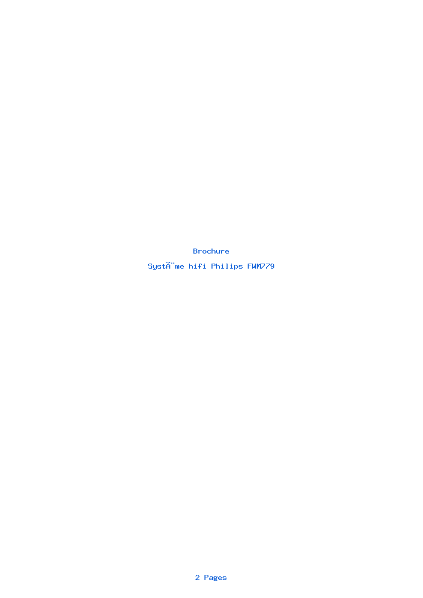Page 1 de la notice Brochure Philips FWM779