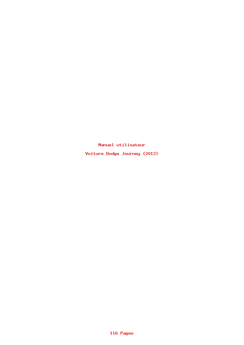 Page 1 de la notice Manuel utilisateur Dodge Journey (2012)