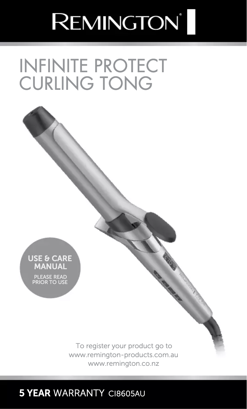 Page 1 de la notice Manuel utilisateur Remington Infinite Protect CI8605AU