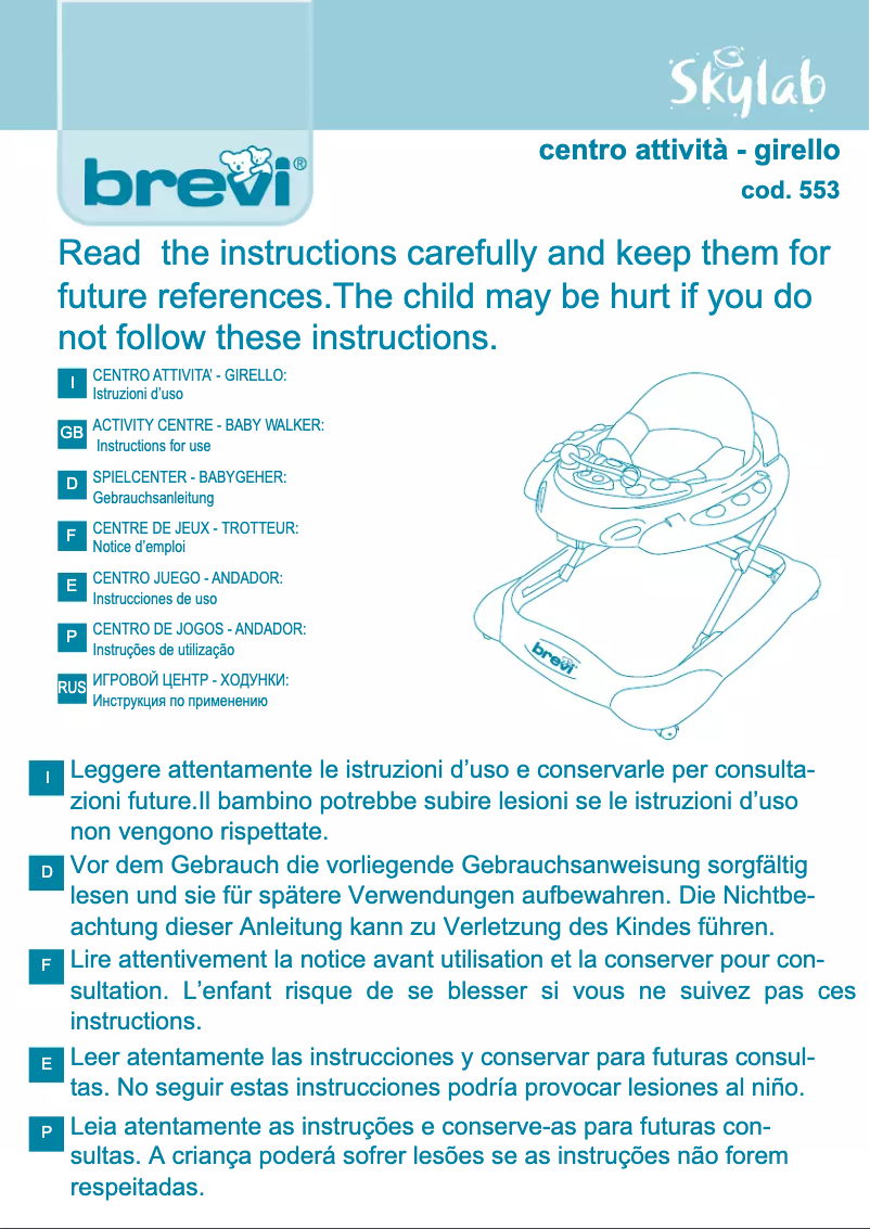 Page 1 de la notice Manuel utilisateur Brevi Skylab