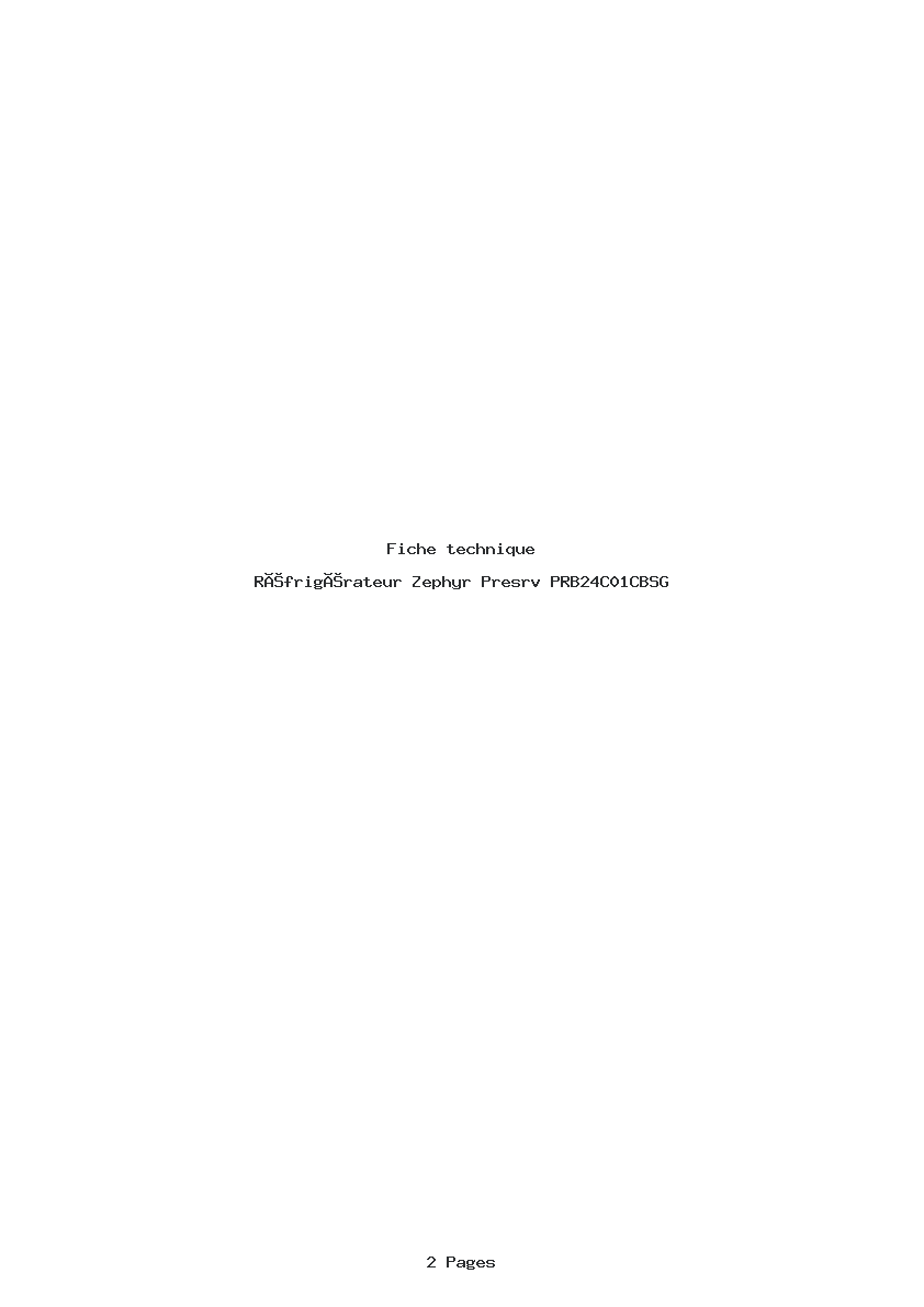 Image de la première page du manuel de l'appareil Presrv PRB24C01CBSG