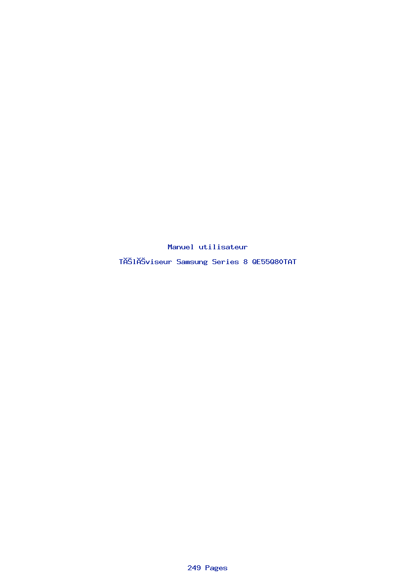 Page 1 de la notice Manuel utilisateur Samsung Series 8 QE55Q80TAT