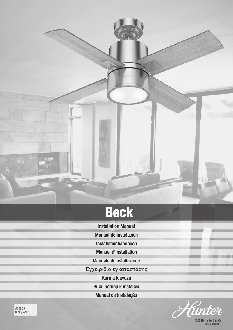 Page 1 de la notice Manuel utilisateur Hunter Beck