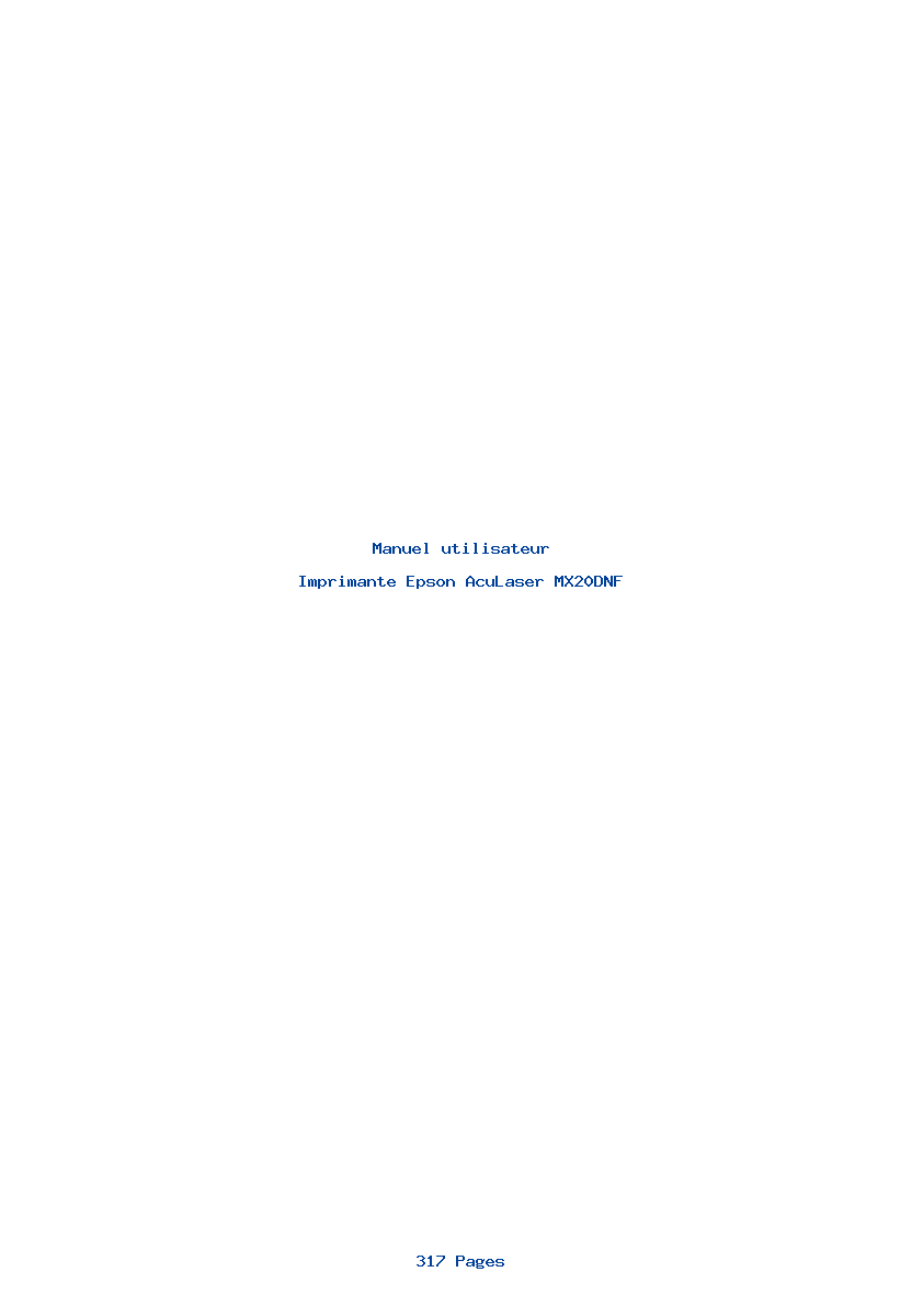 Page 1 de la notice Manuel utilisateur Epson AcuLaser MX20DNF