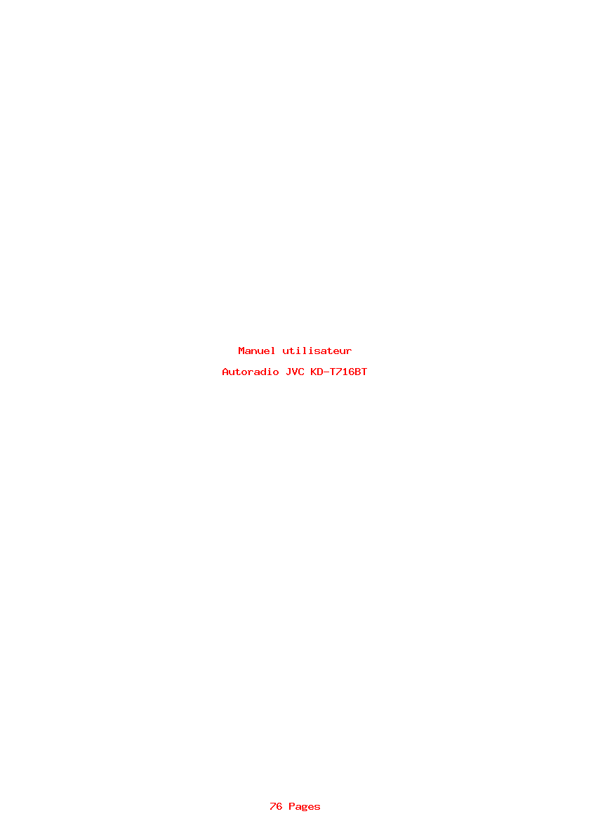 Page 1 de la notice Manuel utilisateur JVC KD-T716BT
