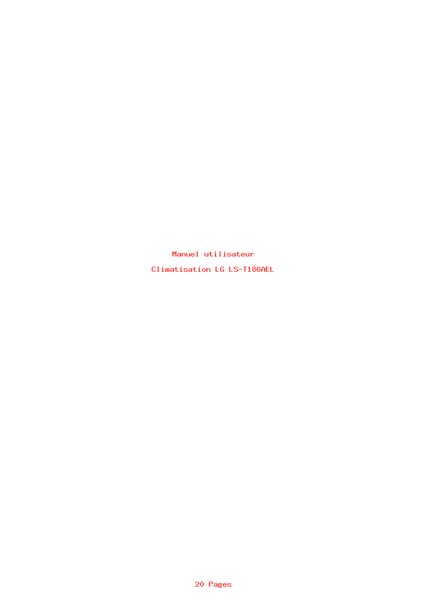 Page 1 de la notice Manuel utilisateur LG LS-T186AEL