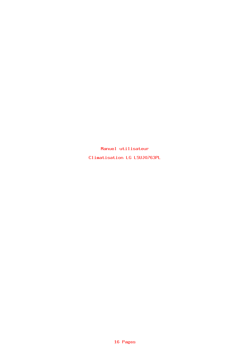Page 1 de la notice Manuel utilisateur LG LSUJ0763PL