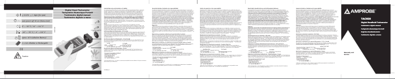 Page 1 de la notice Manuel utilisateur Amprobe TACH-20