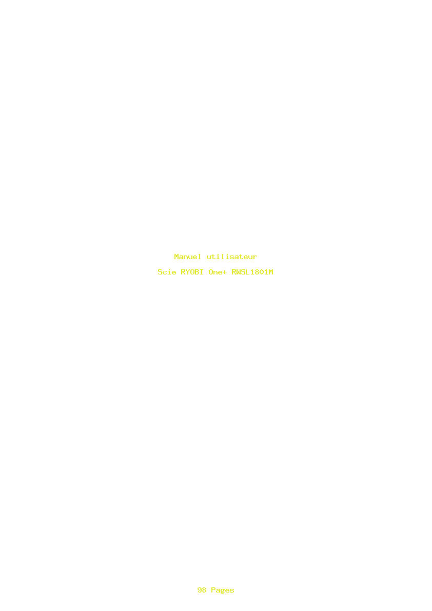 Page 1 de la notice Manuel utilisateur RYOBI One+ RWSL1801M