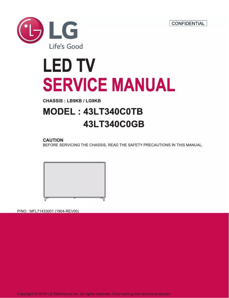 Page 1 de la notice Manuel utilisateur LG 43LT340C0TB