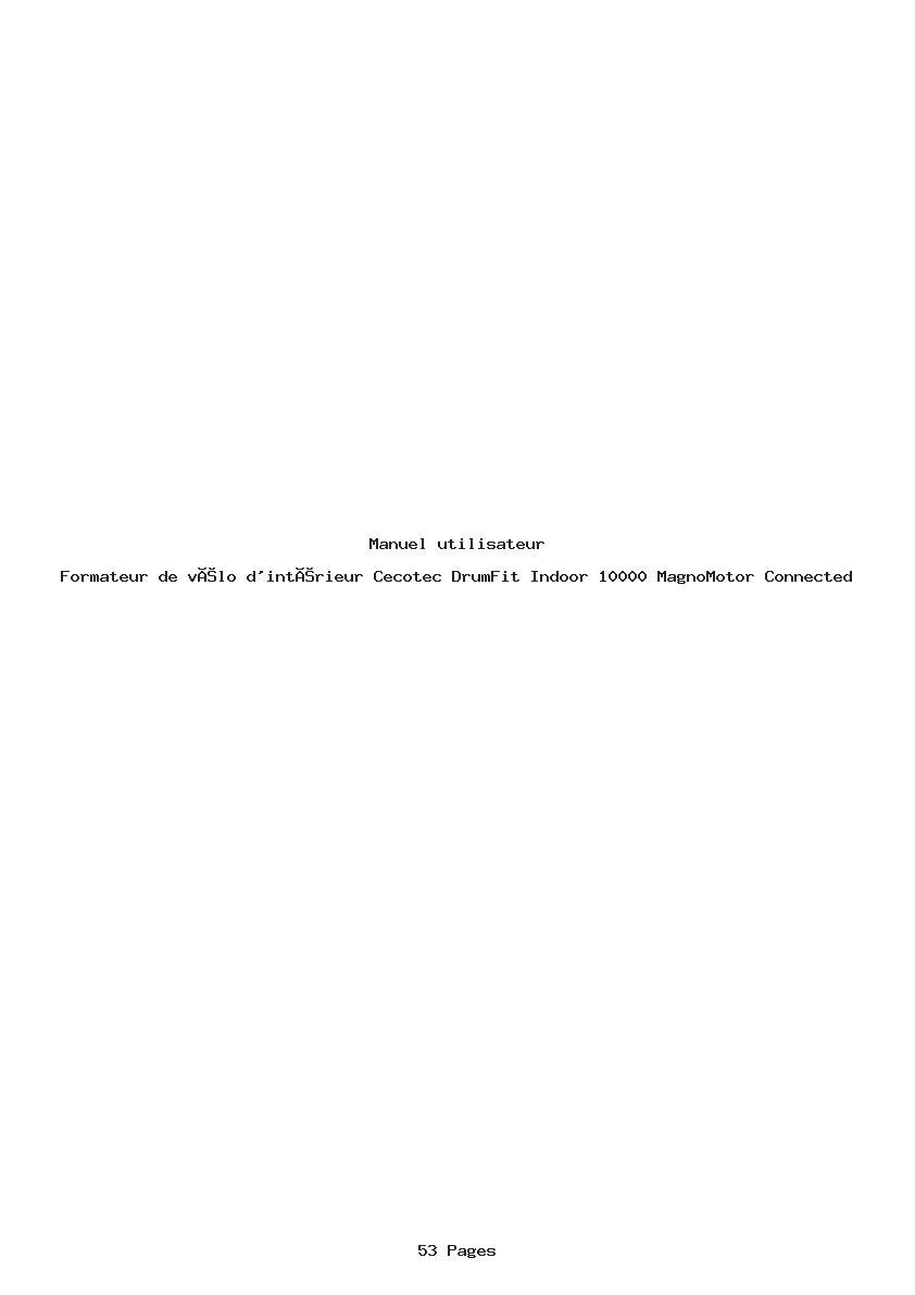 Page 1 de la notice Manuel utilisateur Cecotec DrumFit Indoor 10000 MagnoMotor Connected
