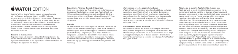 Page 1 de la notice Manuel utilisateur Apple Watch Nike+