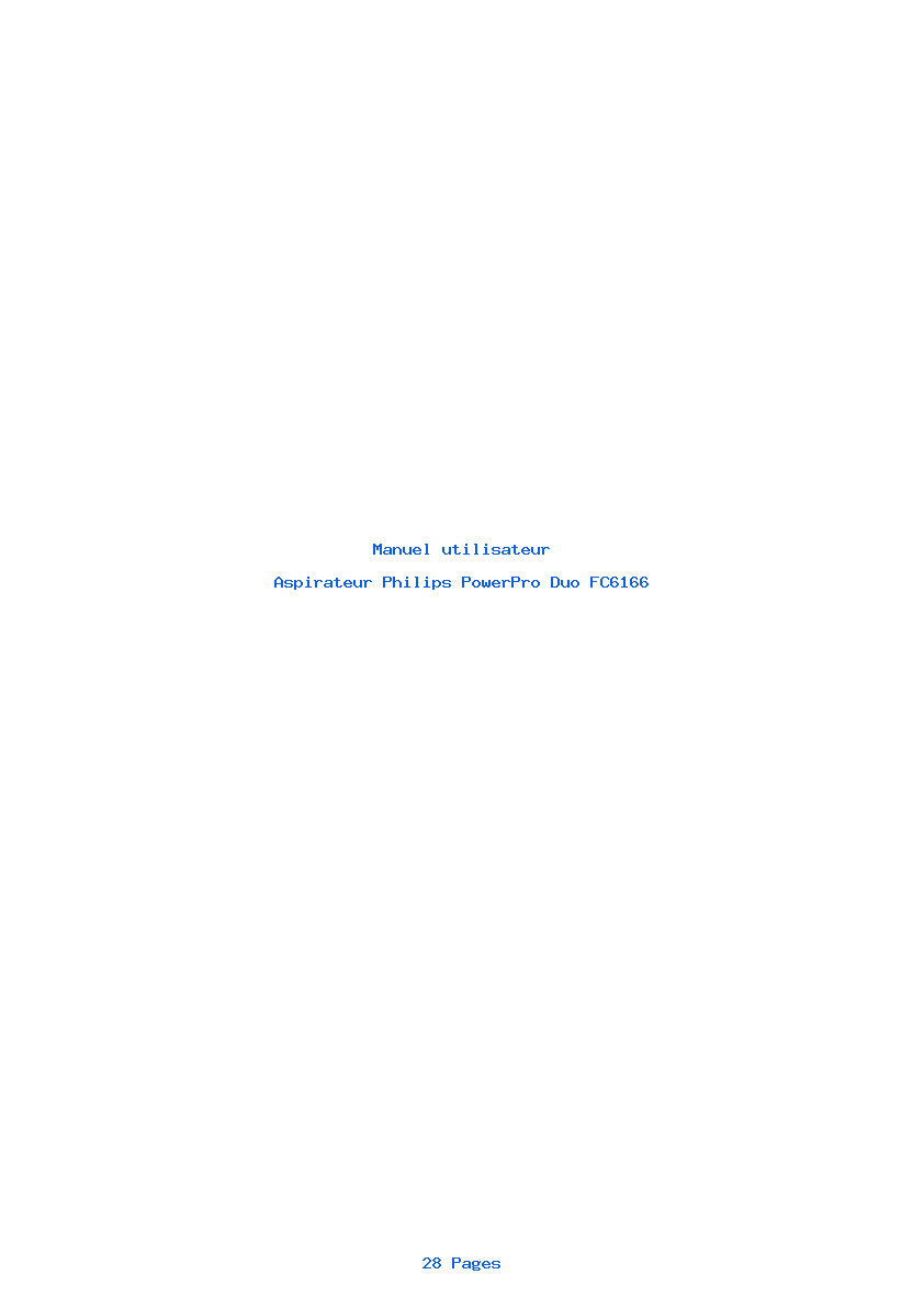 Page 1 de la notice Manuel utilisateur Philips PowerPro Duo FC6166