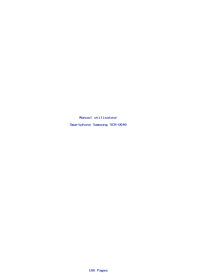 Page 1 de la notice Manuel utilisateur Samsung SCH-U640