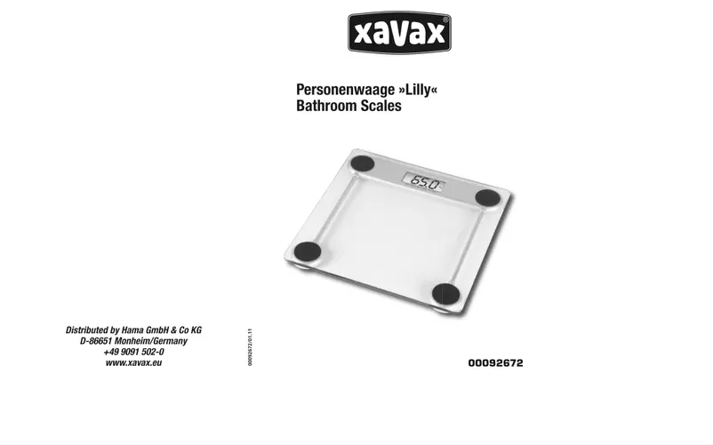 Page 1 de la notice Manuel utilisateur Xavax Lilly