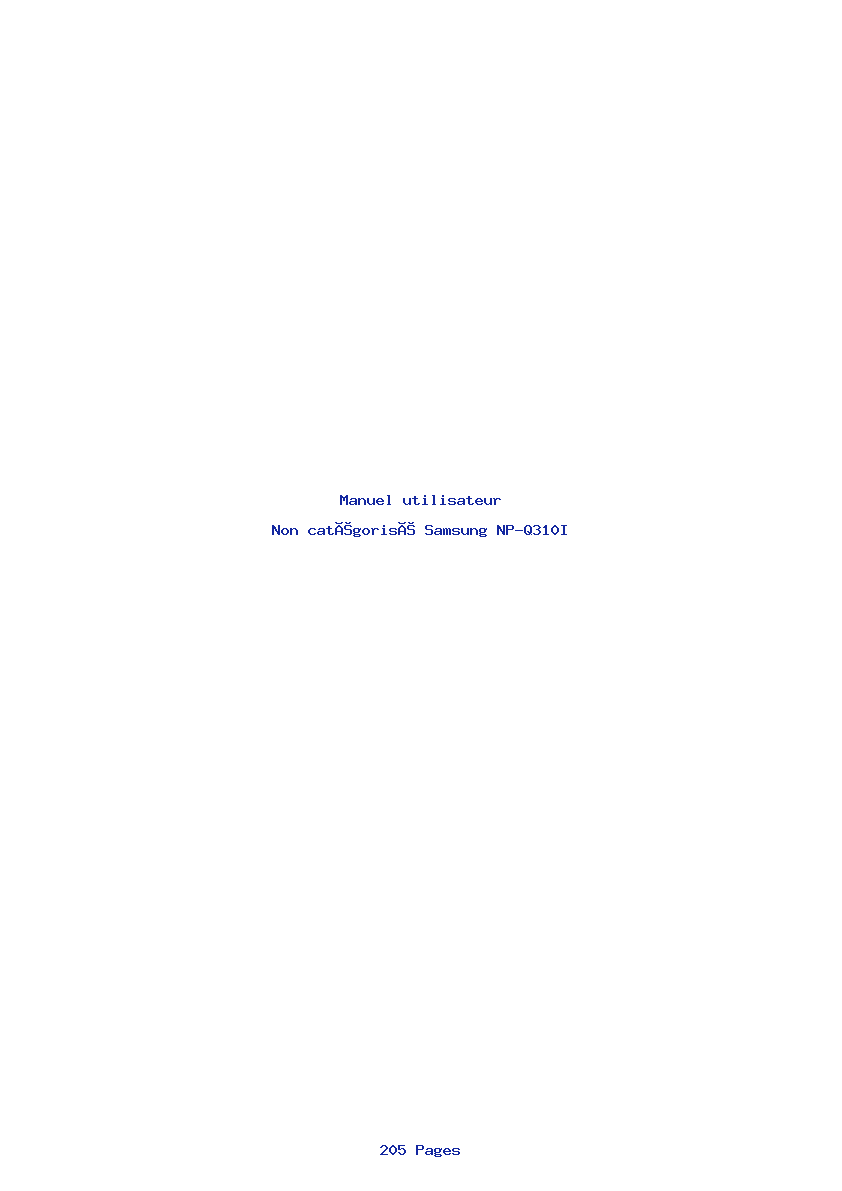 Page 1 de la notice Manuel utilisateur Samsung NP-Q310I