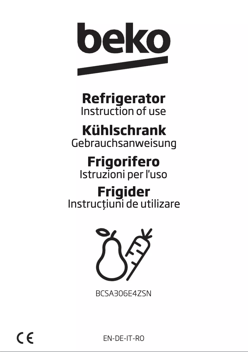 Page 1 de la notice Manuel utilisateur Beko BCSA306E4ZSN