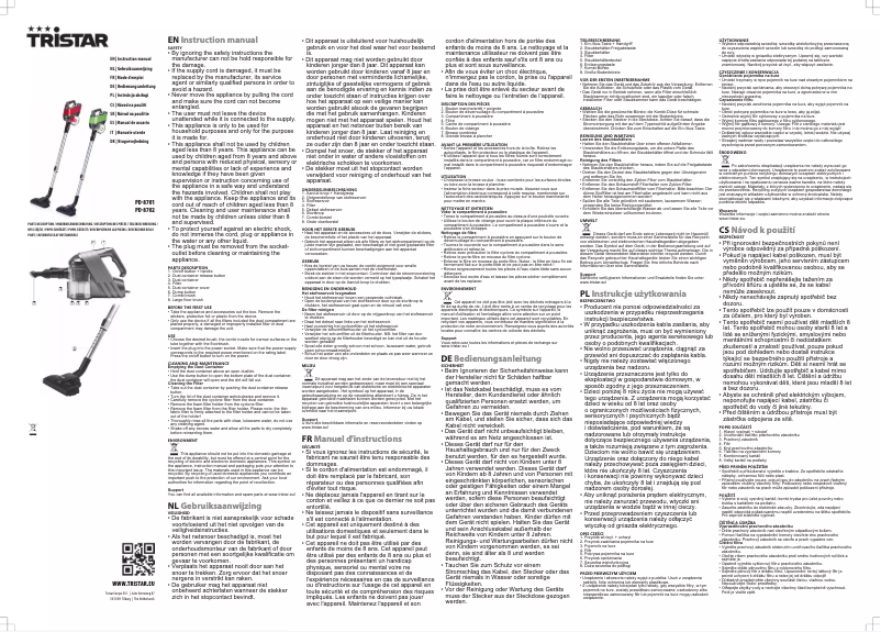 Page 1 of the manual User Manual TriStar PD-8701