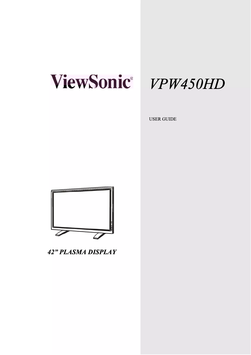 Page 1 de la notice Manuel utilisateur Viewsonic VPW450HD
