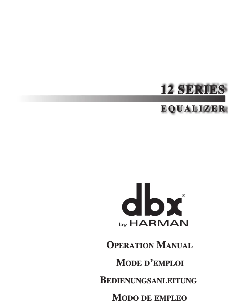 Page 1 de la notice Manuel utilisateur DBX 1215