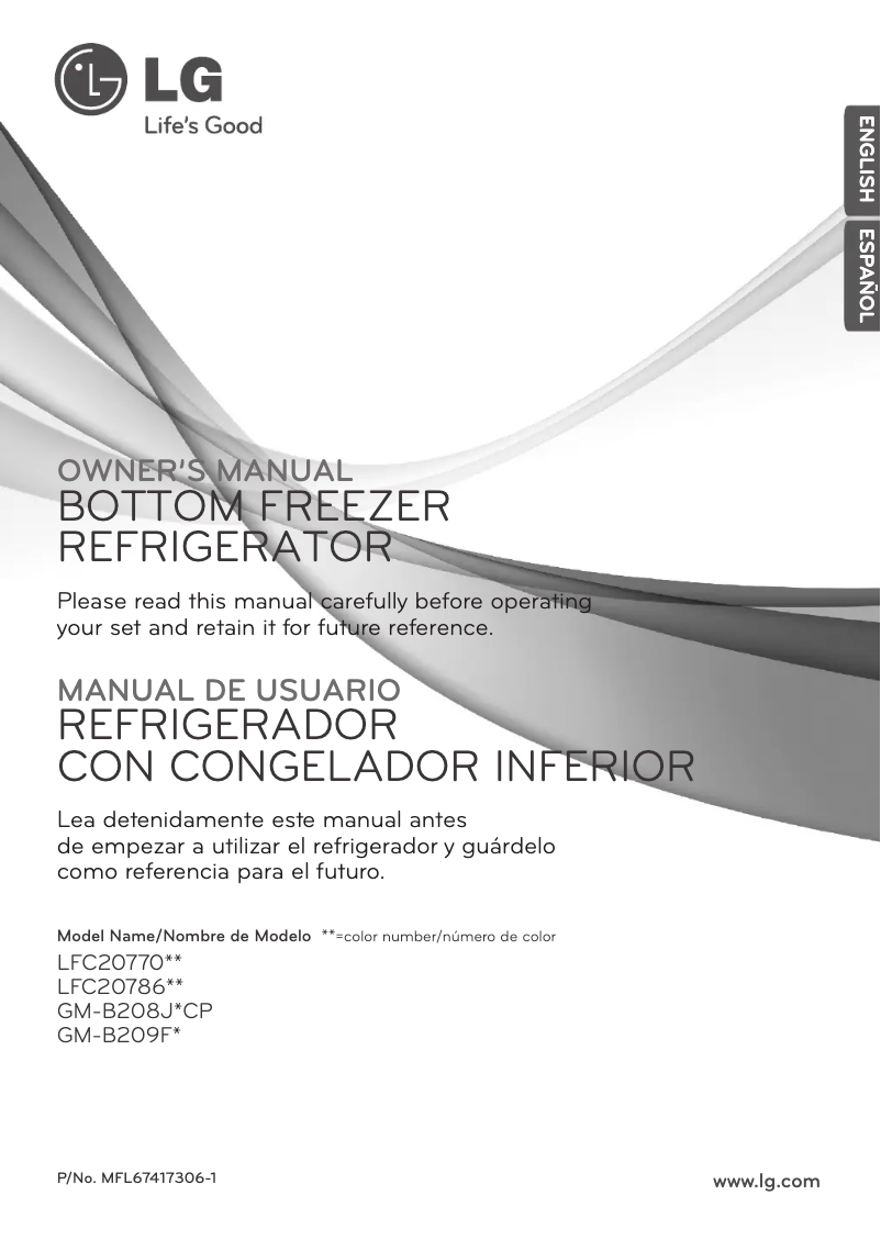 Page 1 de la notice Manuel utilisateur LG LFC20770SB