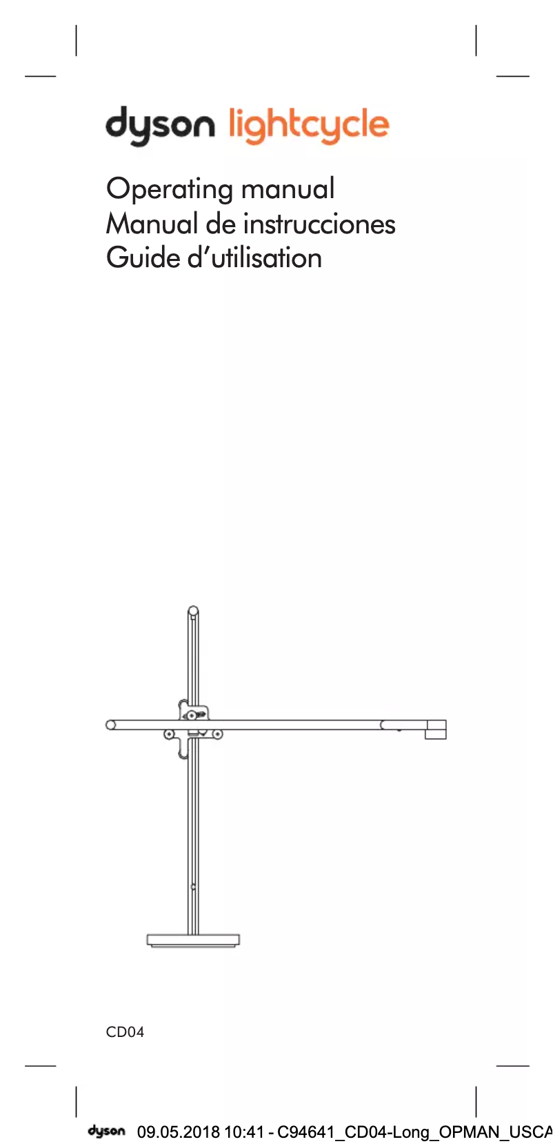 Page 1 de la notice Manuel utilisateur Dyson Lightcycle